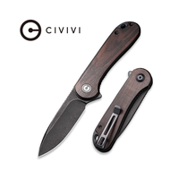 CIVIVI  Elementum Flipper Knife, Black Ebony Handle, Black D2 Blade