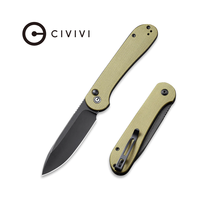 Civivi Button Lock Elementum Flipper Knife-Olive Micarta Handle