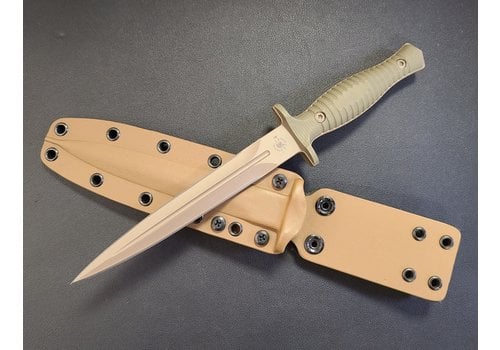 Spartan Blades Spartan Blades George V-14 Dagger-Flat Dark Earth CPM S45VN Blade, Green G10 Handle