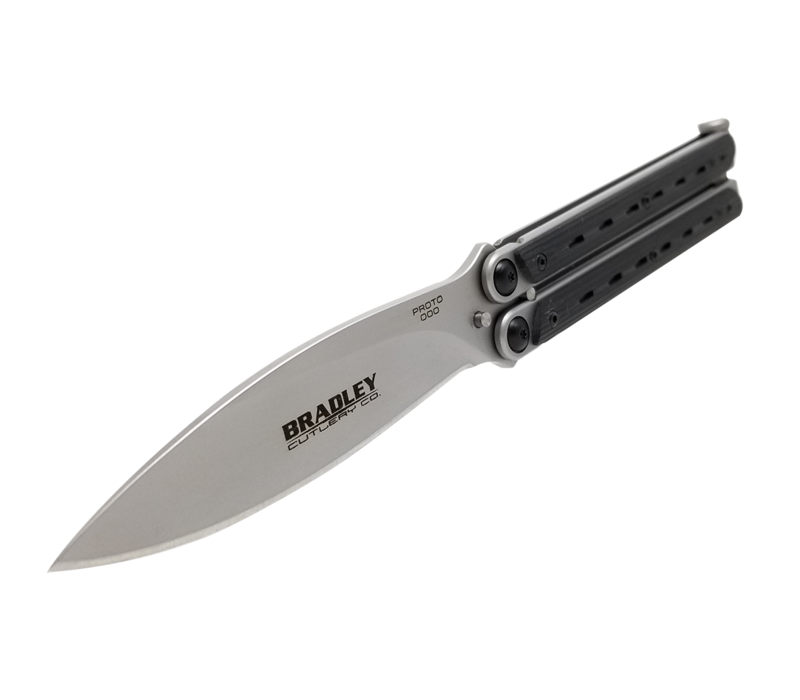 Bradley Cutlery Kimura Butterfly Knife with 154CM stainless blade and Blue & Black G10 Handle