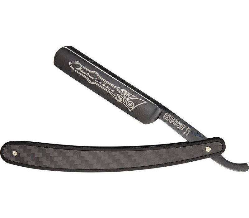 Giesen & Forsthoff Straight Razor- 5/8" Carbon Steel Blade, Carbon Fiber Inlaid Aluminum Handle