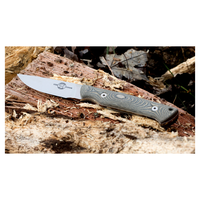 White River Small Game Knife- Black and O. D. Linen Micarta, CPM S35VN Blade