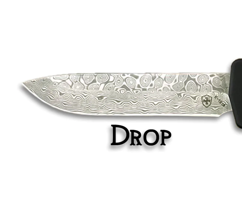 Templar Knife Small Premium Lightweight Anodized Purple OTF, Damascus Drop Point