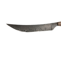 Bordertown Blades Field & Stream Hunter-Damascus Blade, Walnut Handle