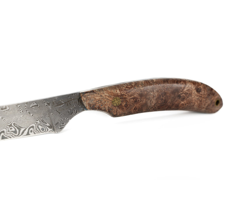 Bordertown Blades Field & Stream Hunter-Damascus Blade, Walnut Handle