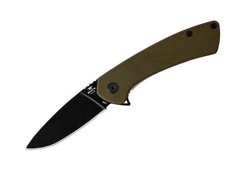 Buck Buck Knives Onset Flipper- OD Green G10 Handle, Black CPM S45VN Blade