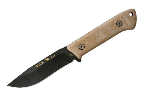Buck Buck Knives Compadre Camp Knife Natural Canvas Micarta, Carbon Steel