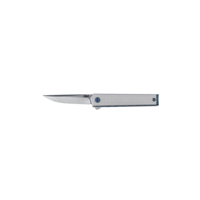 CRKT CEO Microflipper Drop Point Blade, Textured Silver Aluminum Handle