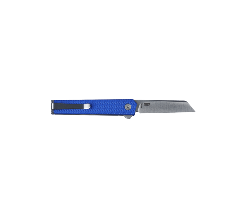 CRKT CEO Microflipper EDC- Blue Aluminum, Sheepsfoot Blade