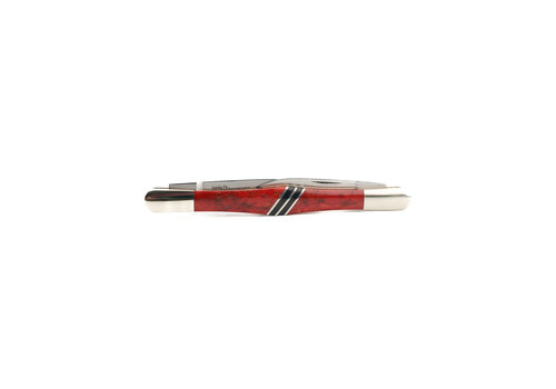 Santa Fe Stoneworks Santa Fe Works Jewelry Collection Tuxedo Knife- Double Sided Red Coral with Jet Inlay