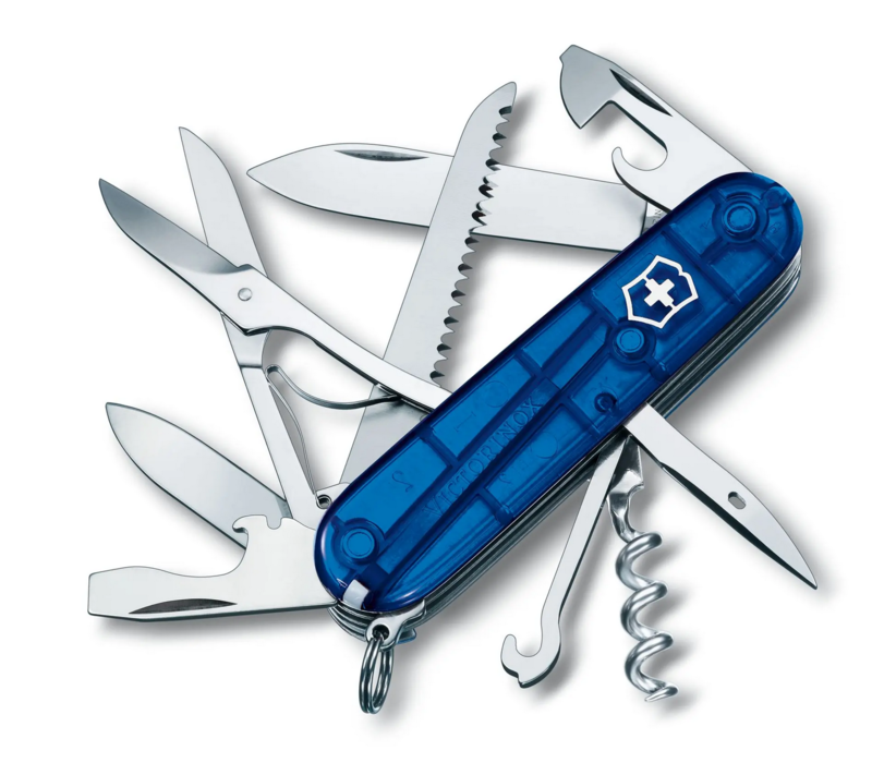 Victorinox Swiss Army Huntsman Translucent Sapphire, 15 Functions