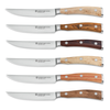 Wusthof Wusthof Ikon Plain Edge 6 Pc. Steak Knife Set- Mixed Wood Handles in Leather Roll