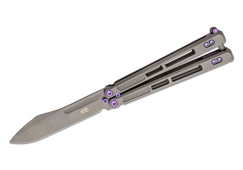 EOS EOS Trident Sasha Purple Butterfly Knife - CPM S30V Steel