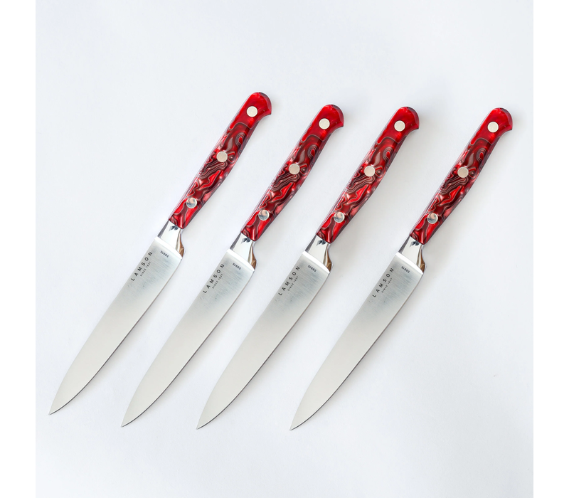 Lamson,  Fire 4Pc Steak Knife Set, Fine-Edge