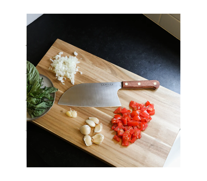 Lamson 8″ Chinese Santoku Cleaver with Classic Walnut Handle