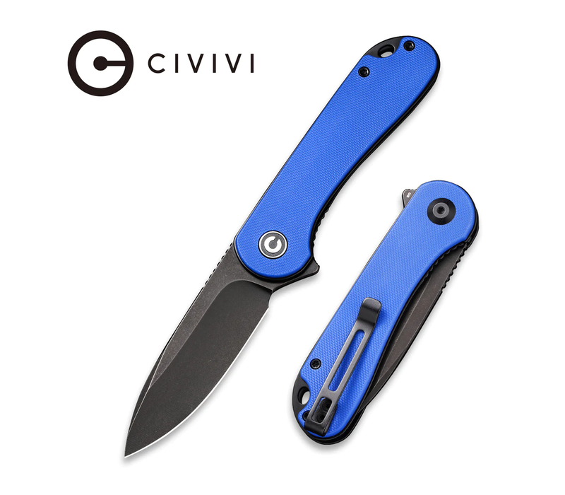 CIVIVI Elementum Black Stonewash D2, Blue G10 Handle