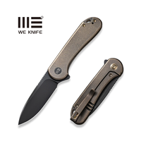 WE Knife Elementum Flipper Black CPM 20CV, Bronze Titanium