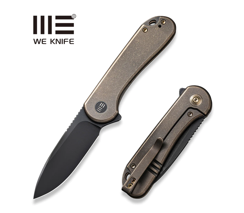 WE Knife Elementum Flipper Black CPM 20CV, Bronze Titanium