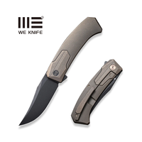 WE Knife Shuddan Flipper Bronze Titanium Handle, CPM 20CV Discontinued