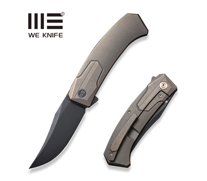 WE Knife Shuddan Flipper Bronze Titanium Handle, CPM 20CV Discontinued
