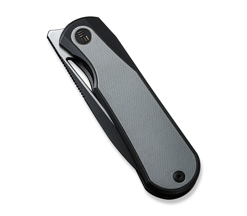 WE Knife Baloo Front Flipper Gray G10 Inlaid Black Titanium Handle, CPM 20CV