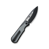WE Knife Baloo Front Flipper Knife-Gray G10 Inlaid  Black Titanium Handle, CPM 20CV Blade