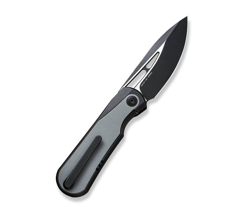 WE Knife Baloo Front Flipper Gray G10 Inlaid Black Titanium Handle, CPM 20CV