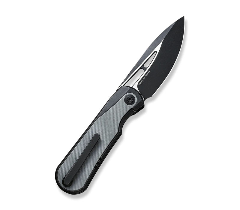 WE Knife Baloo Front Flipper Knife-Gray G10 Inlaid  Black Titanium Handle, CPM 20CV Blade