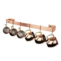 Enclume Handcrafted Classic Wall Rack Utensil Bar- Brushed Copper, 24"