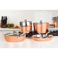 Viking Contemporary 4-Ply Copper Clad 9 Piece Cookware Set with Metal Lids