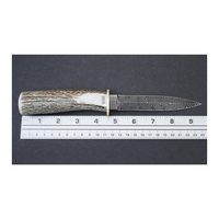 Silver Stag Damascus Dagger- Elk Stick Handle