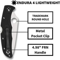 Spyderco Endura 4 Lightweight- Black FRN Handle, VG-10 Blade