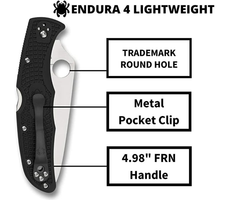 Spyderco Endura 4 Black FRN Lightweight Handle, VG10 Blade