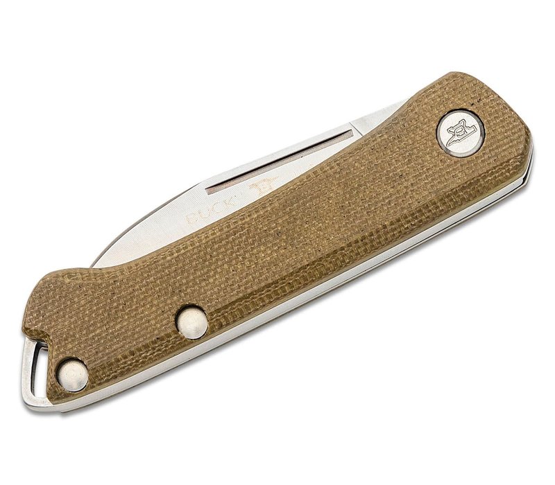 Buck 250 Saunter Folder-154CM Clip Point, OD Green Micarta Handle