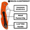 Spyderco Knives Spyderco Delica 4 Lightweight Orange FRN, VG10