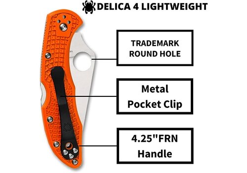 Spyderco Knives Spyderco Delica 4 Lightweight Orange FRN, VG10