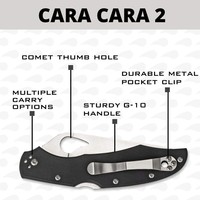 Spyderco Byrd Cara Cara 2- Black G-10 Handle, Plain Edge 8Cr13MoV Stainless Blade