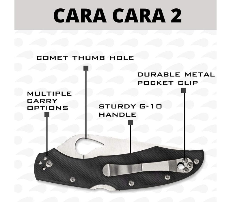 Spyderco Byrd Cara Cara 2- Black G-10 Handle, Plain Edge 8Cr13MoV Stainless Blade