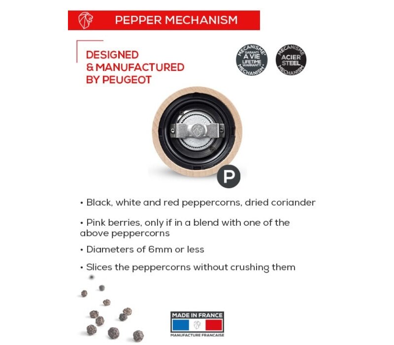 Peugeot Paris Icône u'Select Wood Pepper Mill- Black Lacquer 22cm