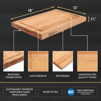 John Boos Maple BBQ Cutting Board with Juice Groove  8"x 12"x 1.5"