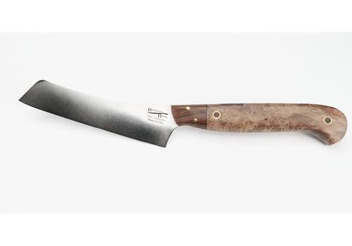Bordertown Blades Bordertown Blades Custom Slicer Knife- Maple Burl & Cocobolo Handle, AEB-L Steel