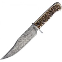 Buck N Bear King Stag Bowie Damascus Steel