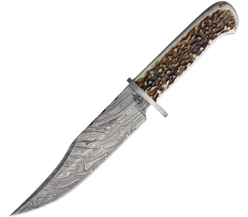 Buck N Bear King Stag Bowie- Damascus