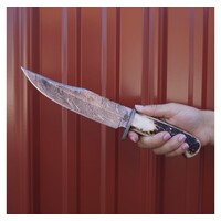 Buck N Bear King Stag Bowie Damascus Steel