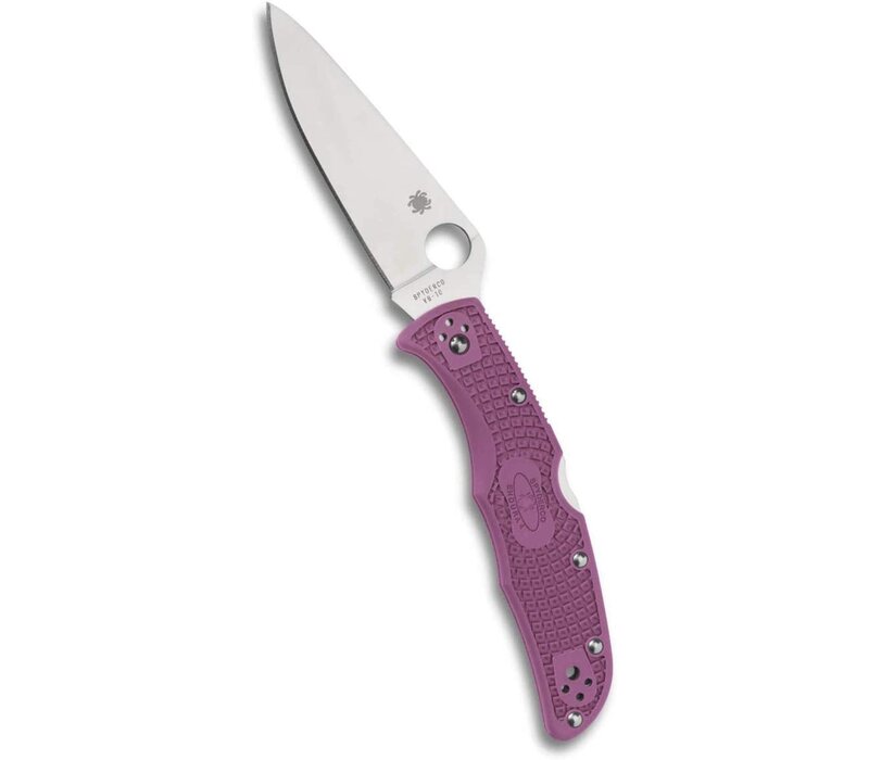Spyderco Endura 4- Purple FRN Handle,  Plain Edge VG-10 Steel