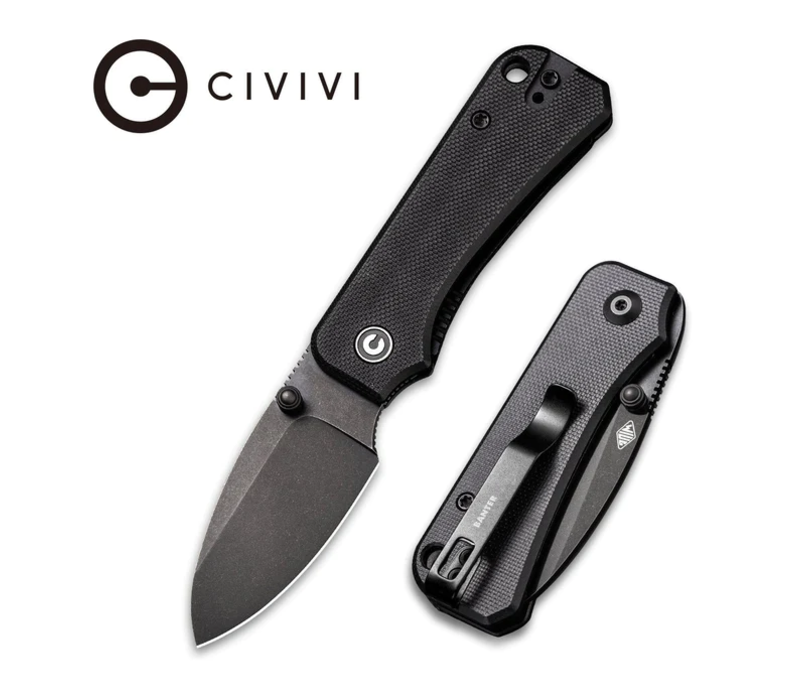 Civivi, Baby Banter with a black G10 handle and Nitro V stainless Steel blade