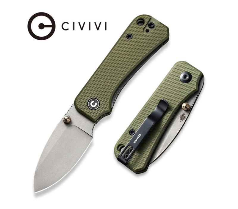 Civivi, Baby Banter with green G10 handle and Nitro V stainless blade