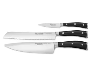 Wusthof Classic Ikon Kitchen Knife Starter Set, Black