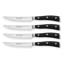 Wusthof Classic Ikon 4 Piece Steak Knife Set- Black