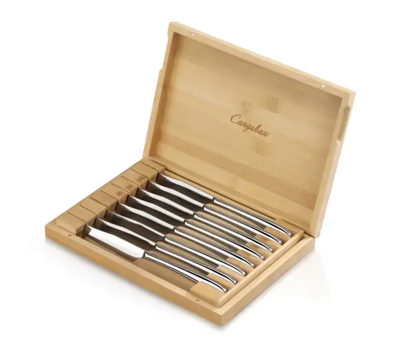 Cangshan, 8pc Stainless Steak Set in Bamboo Chest